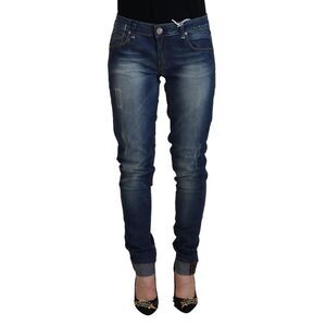 Acht Blue Washed Cotton Slim Fit Women Denim Pants Women's Jeans